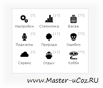 Скрипт Новый вид меню категорий uCoz